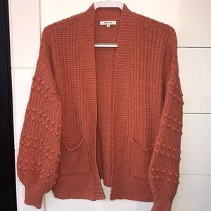 madewell bobble cardigan sweet dahlia